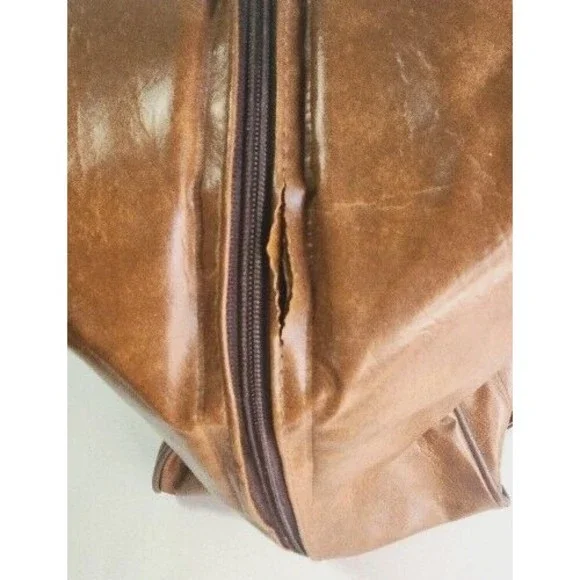 Brown Leather Storage Organizer with Vintage Patina - Picture 10 of 12